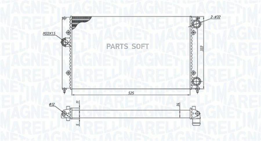 MAGNETI MARELLI 350213187600 Радиатор [525х322] 1шт