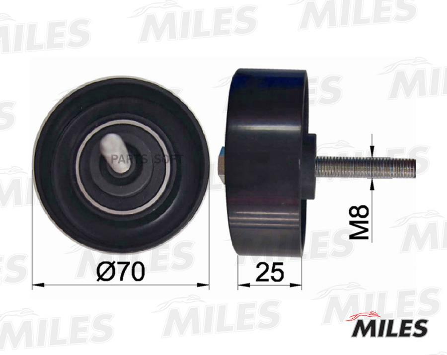 MILES AG03059 Ролик ремня приводного MAZDA 3/6/CX-7 1.8-2.5 02