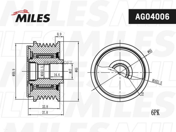 MILES AG04006 Муфта свободного хода HYUNDAI ix35/SONATA/KIA MAGENTIS 2.0/2.4 05