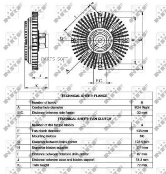 Муфта вентилятора Ford Transit 00>06 NRF 49521