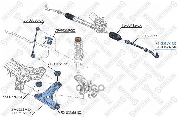 Наконечник рулевой Stellox 5100673SX