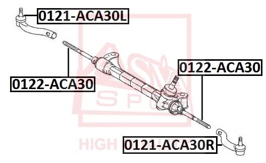 Нак.Рул.Тяги Лев.Toyota Rav4 Aca3#/Gsa3# 2005- ASVA арт. 0121ACA30L