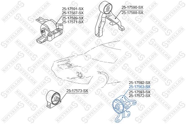 Опора двигателя Stellox 2517563SX