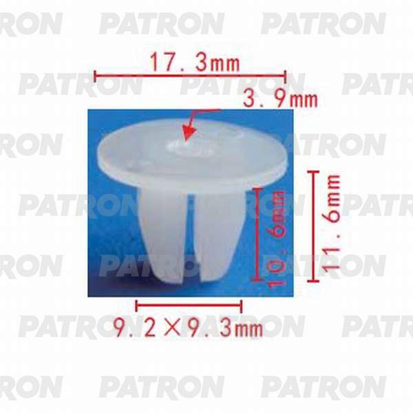 PATRON P370014 Фиксатор пластиковый зажимной Lexus, Subaru, Toyota применяемость: брызгови