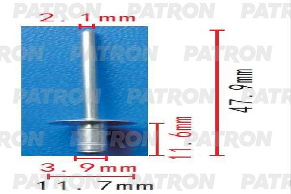 PATRON 'P371555 Заклепка трубчатая металлическая 10шт