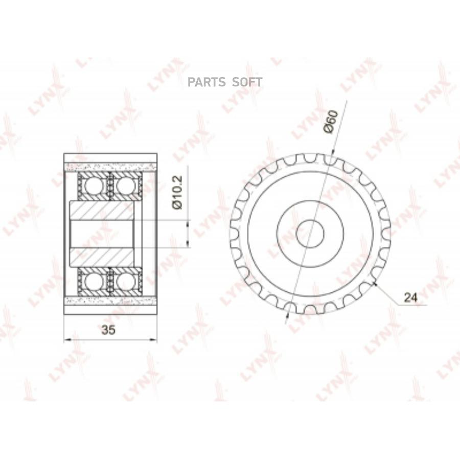 Pb-3034_ролик обводной ремня грм subaru impresa/legasy 1.6-2.2 90-94