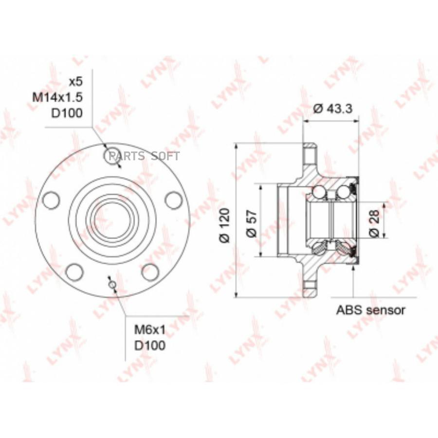 Подшипник ступицы задней VW Polo/Polo IV/Polo V 01>14 Skoda Fabia I/Fabia II/Fabia II Comb