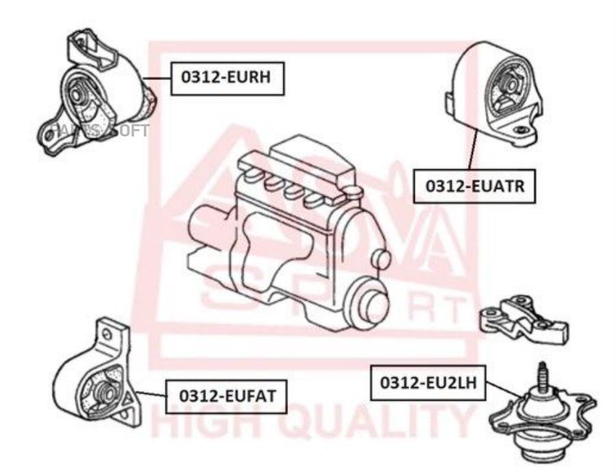 Подушка двигателя ASVA 0312EU2LH