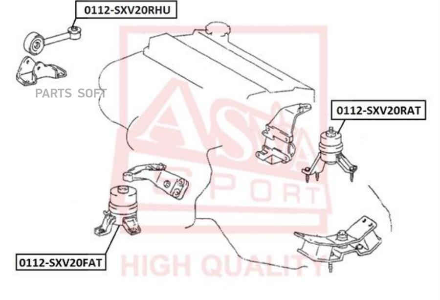 Подушка Двигателя Передняя Toyota Camry Iii (V1_) (1990-1997) ASVA арт. 0112-SXV20FAT