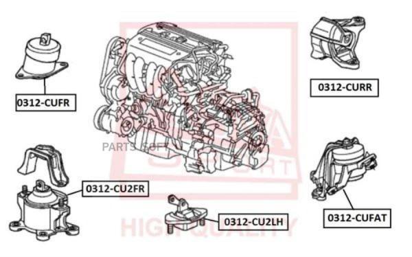 Подушка коробки передач (гидравлическая) ASVA 0312CUFAT