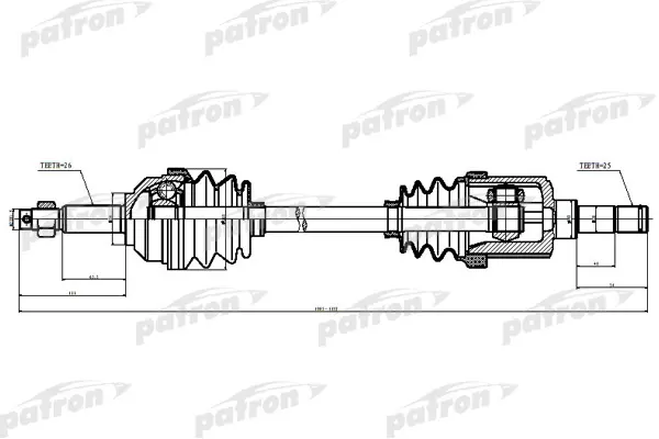 Полуось прав CHRYSLER: PACIFICA 04-06 PATRON PDS197