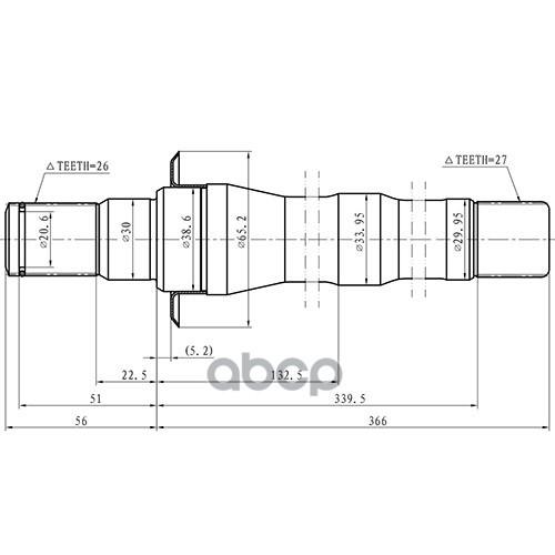 Полуось Z88130r Nsii0018401673 Zikmar Z88130R