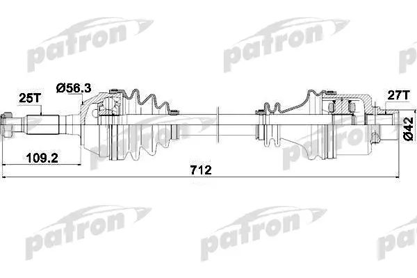 Приводной вал PATRON PDS0076