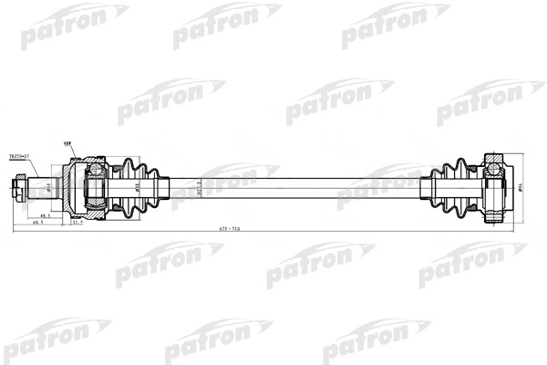 Приводной вал PATRON PDS0231