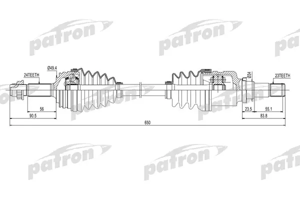 Приводной вал PATRON PDS0259