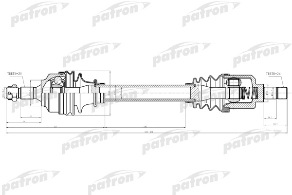 Приводной вал PATRON PDS0282