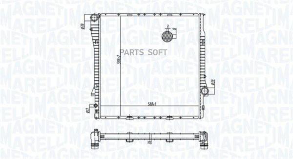 Радиатор 590X595 MAGNETI MARELLI 3502131777