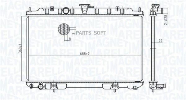 Радиатор 685X360 MAGNETI MARELLI 3502131757