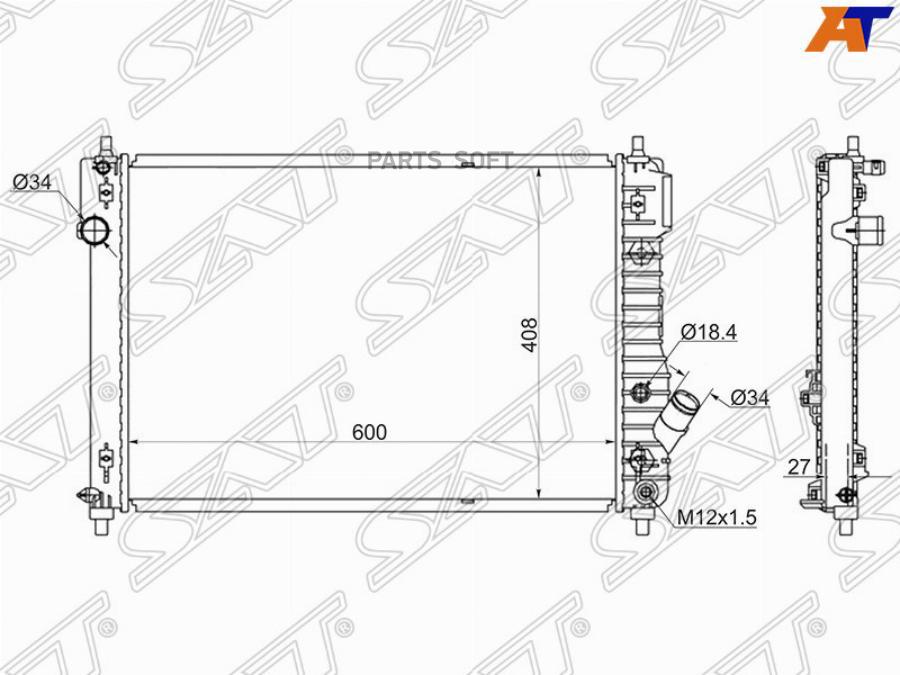 Радиатор Chevrolet Aveo 08- Sat арт. SG-CH0008