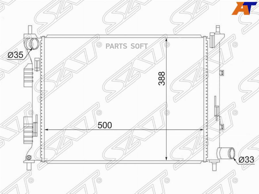 Радиатор Hyundai Solaris / Kia Rio Iii 11-(Трубчатый) Sat арт. SG-HY0016-MT-R