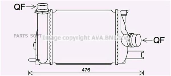 Радиатор интеркулера AVA RT4642