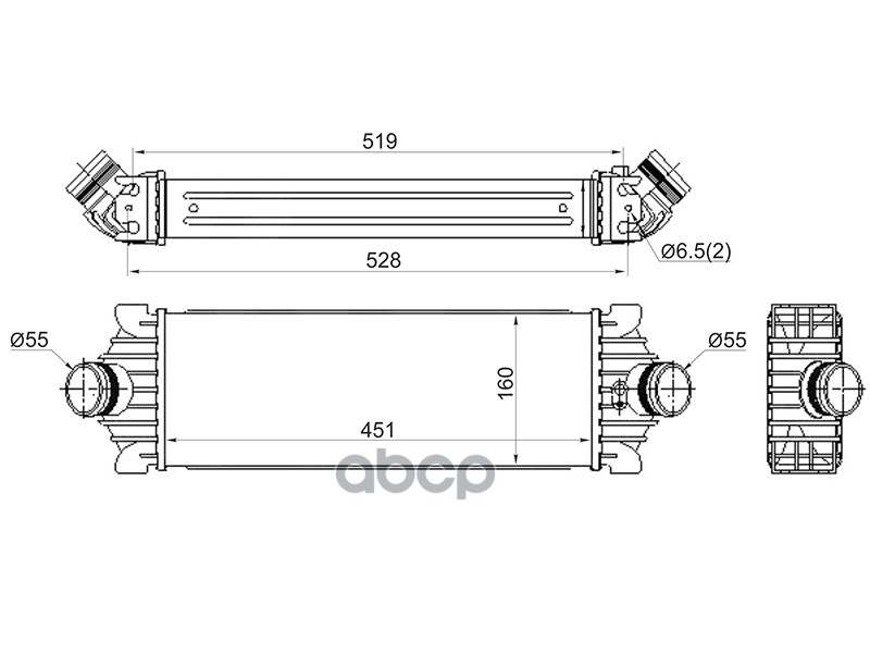 Радиатор Интеркулера Ford Transit 06-14/Ford Transit 14- Sat арт. ST-1881209