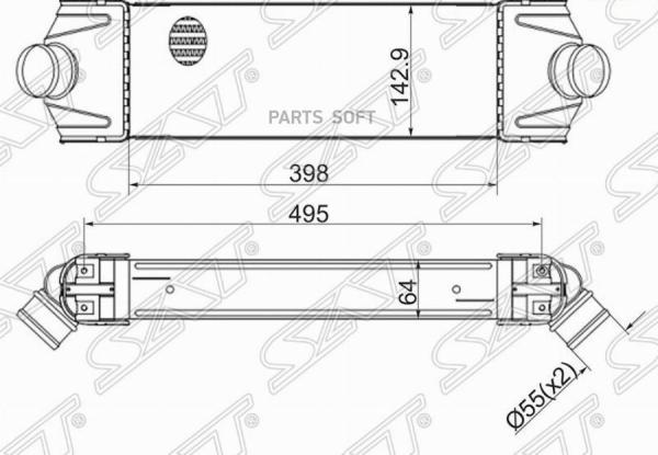 Радиатор Интеркулера Ford Transit 06- Sat арт. ST-1423732