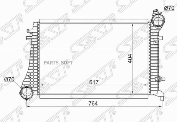 Радиатор Интеркулера Vw Passat 1.9td 05-10 Sat арт. ST-1K0145803Q