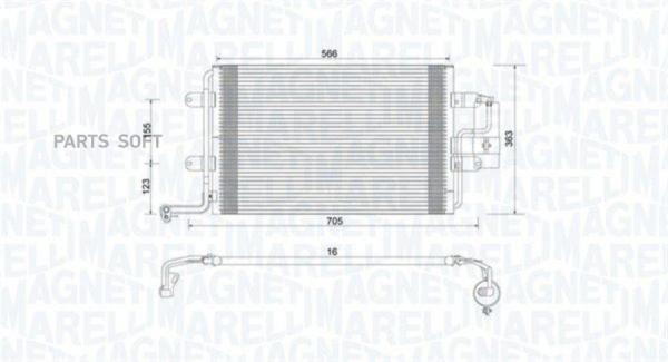 Радиатор Кондиционера [550x383] MAGNETI MARELLI 350203735