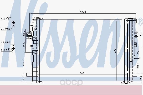 Радиатор кондиционера Nissens для Mercedes-Benz w176, w246 1.6-2.0, 1.6d-2.2d 2012- 940322