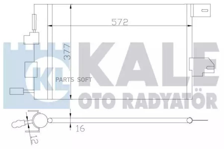 Радиатор кондиционера Opel Astra G/Astra G //Zafira A 96>05 KALE 3933