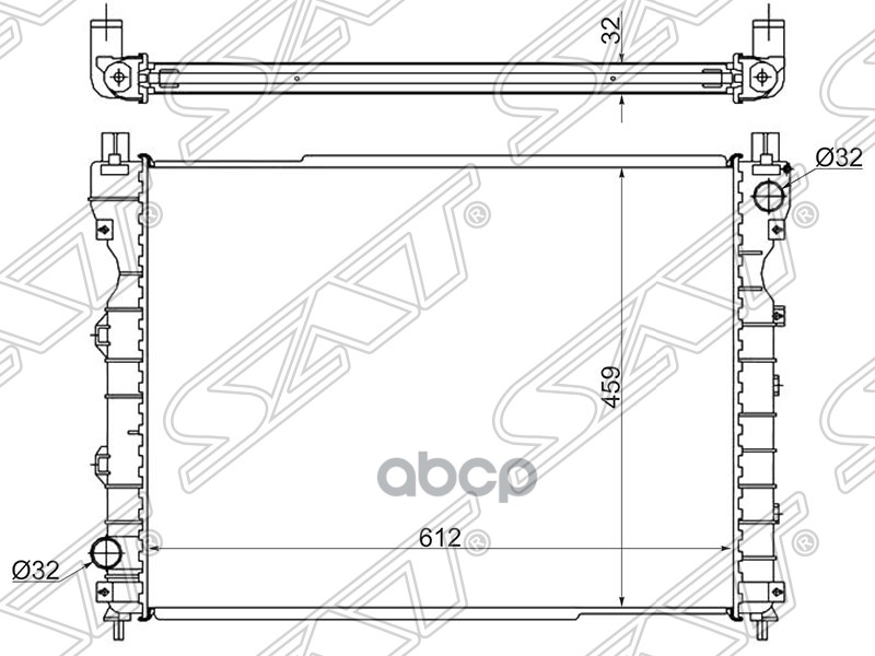Радиатор Land Rover Freelander I 1.8/2.0D/2.5 97-07(Трубчатый) Sat Sg-Lr0002-97