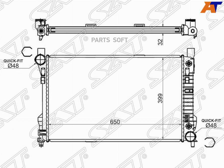 Радиатор Mercedes C-Class W203/Clk-Class W209/Slk-Class W171 Sat арт. SG-MB0009-3