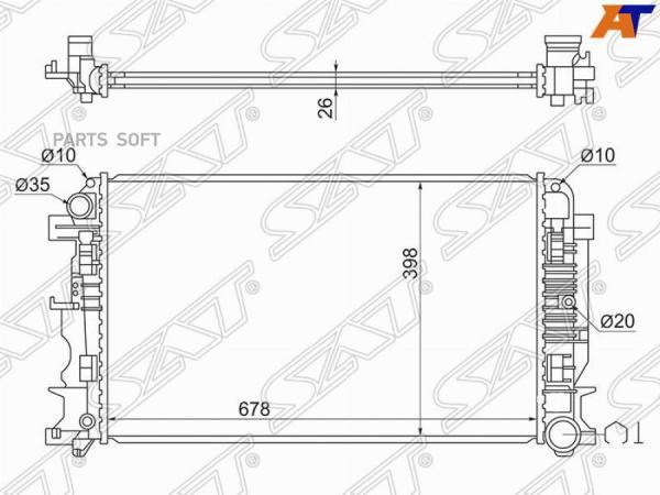 Радиатор Mercedes Sprinter / Vw Crafter 06- Sat арт. SG-MB0010-06MT