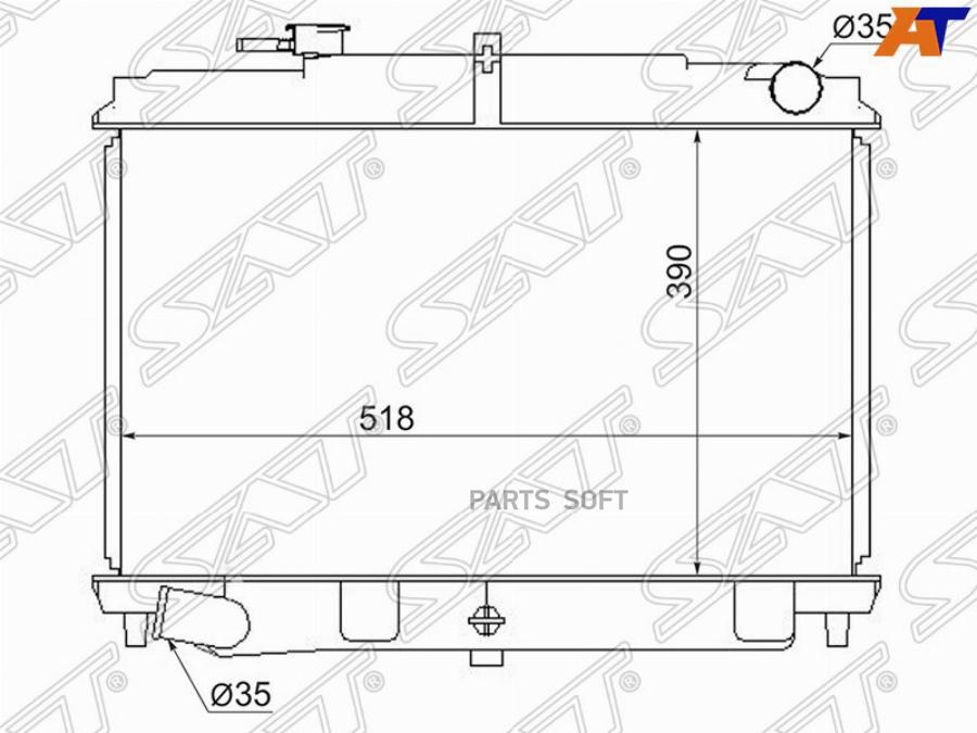 Радиатор Nissan Atlas Td25/Td27 2.3/2.5/2.7 92-97 Diesel Mt Sat арт. NS000F23