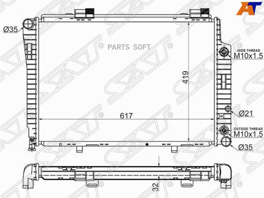 Радиатор Охлаждения Двигателя Радиатор Mercedes C-Class W202 1.8/2.0/2.2/2.3/2.4 93-01/Clk