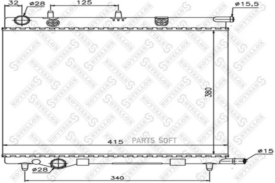 Радиатор системы охлаждения Stellox 1025186SX