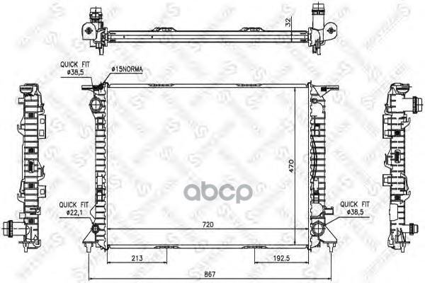 Радиатор системы охлаждения Stellox 1025520SX