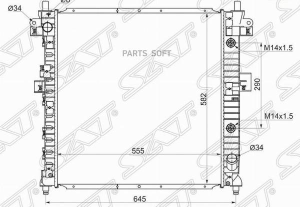 Радиатор Ssang Yong Kyron 05-/Actyon 2.3/2.0d 05-06 Sat арт. SY0002