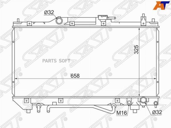 Радиатор Toyota Avensis 3s 2.0 97-01 Sat арт. TY0002-ST22