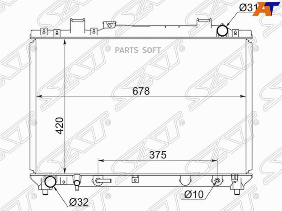 Радиатор Toyota Town Ace Noah/Lite Ace Sr4/5# 3s-Fe 96-07 Sat арт. TY005