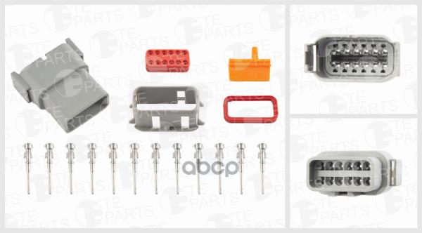 Разъём 12и контактный (ответная часть 7804128)(комплектация 12-pin, фиксатор+ фиксатор сое
