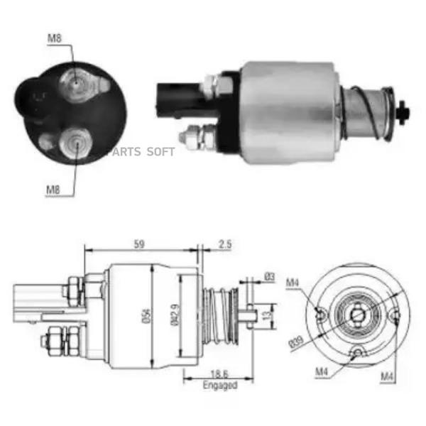 Реле Втягивающее Audi A3 (8p1) Vw Golf Vi 1.6 2.0 MEAT & DORIA арт. 46126