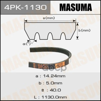 Ремень Поликлиновой Masuma 4pk-1130 Masuma арт. 4PK-113