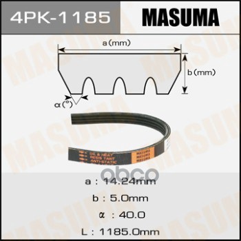 Ремень Поликлиновой Masuma 4pk-1185 Masuma арт. 4PK-1185