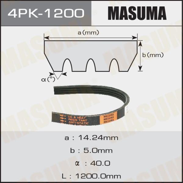 Ремень Поликлиновой Masuma арт. 4PK-12