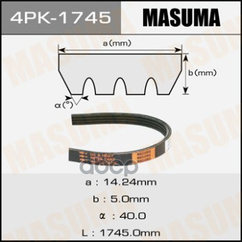 Ремень Ручейковый Masuma Masuma арт. 4PK1745