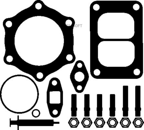 Р/к турбокомпрессора монтажный (проклад,шпильки,гайки,уплотн)MAN D2865 LF21, D2866 LF/LOH