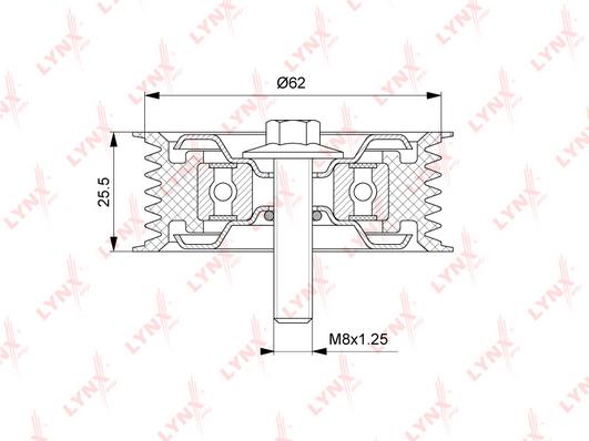 Ролик обводной приводного ремня LYNXauto pb7211