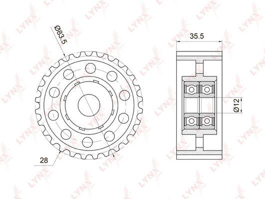 Ролик Обводной Ремня Грм LYNXauto арт. PB3038
